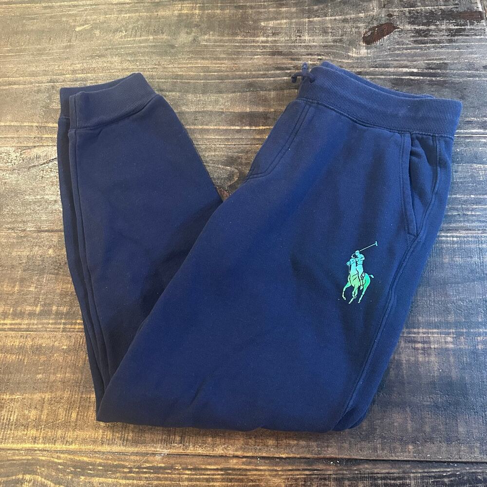 Polo Ralph Lauren Sweatpants sz L(14-16) Navy Blue Big Pony Logo Sweats